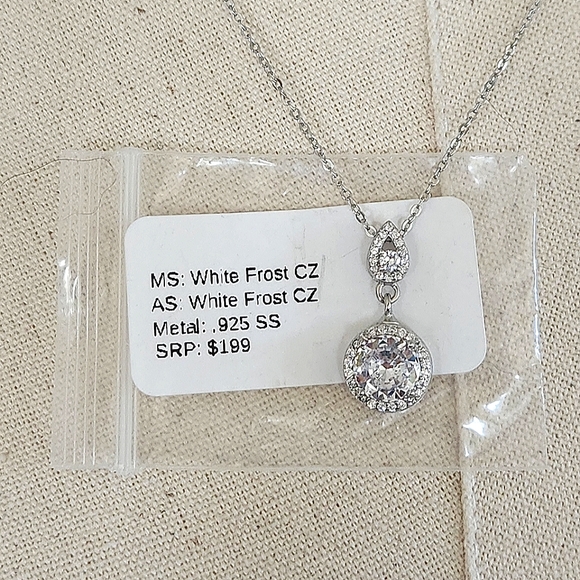 NWT Ryze White Frost Cubic Zirconia .925 Sterling Silver 18" Necklace - Picture 9 of 11